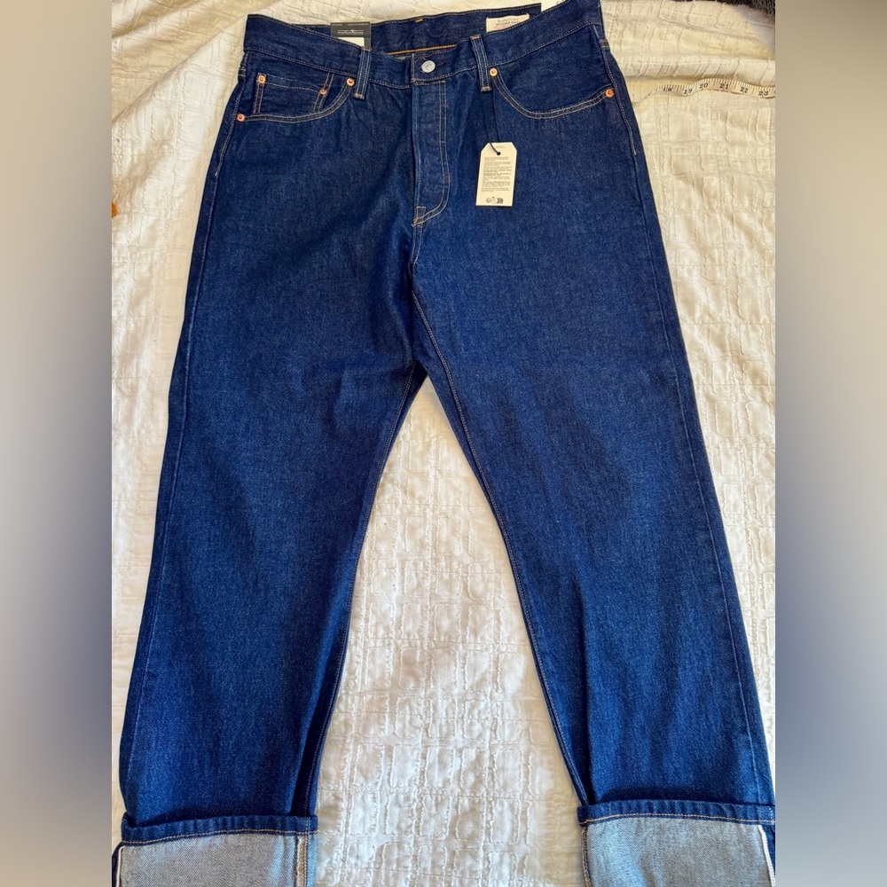 Levi's 90s 501 Selvedge Denim Dark Wash Straight Jeans NWT!